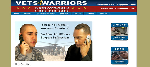 Vets4Warriors Offers Support for Military Members, Could Get Suicide Prevention Funds