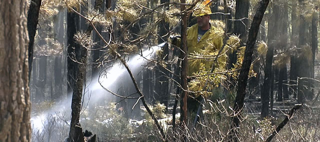 Firefighters Try to Contain Wildfires in Burlington County