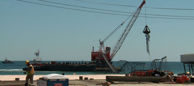 Work Begins to Remove Jet Star Roller Coaster from Ocean