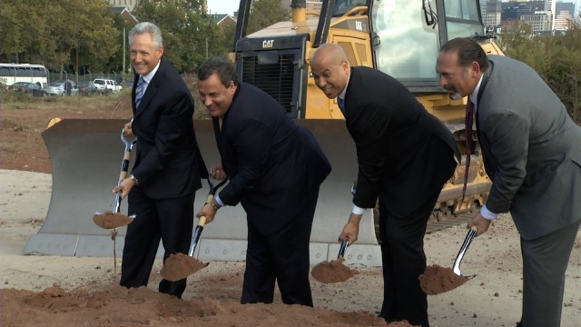 On Morning After Senate Win, Booker Breaks Ground With Christie