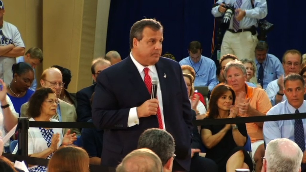 Christie Defends Budget Vetoes at Caldwell Town Hall