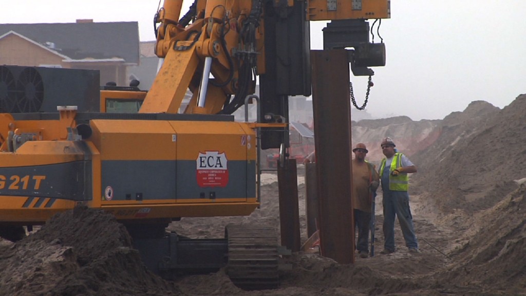 Steel Sheet Piling Installation Begins to Protect Route 35 and Homes