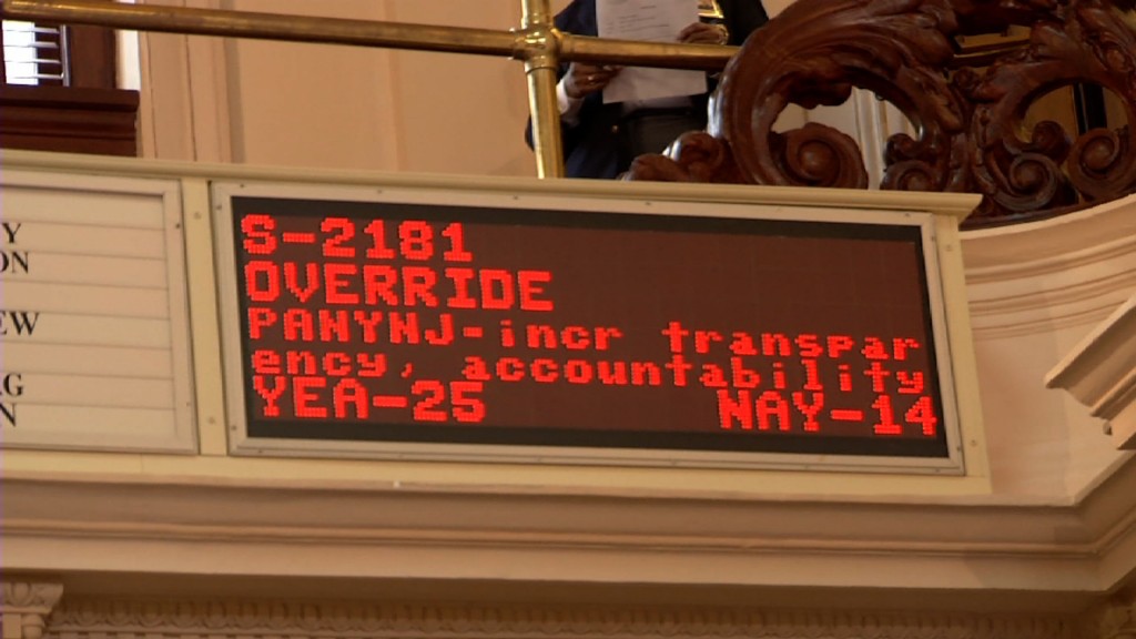 Override of Christie Veto on Port Authority Reform Bill Fails by Two Votes