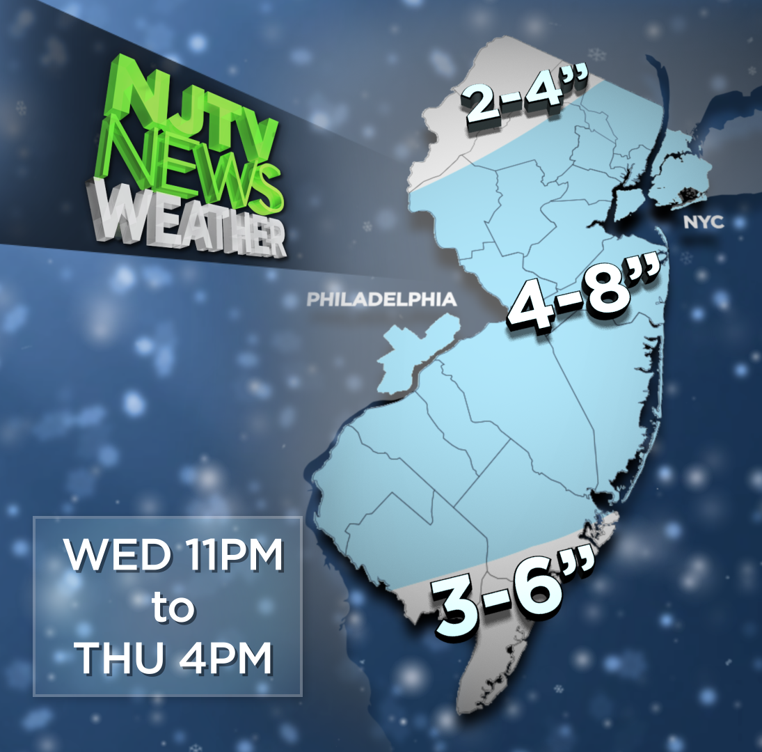 NJTV News Weather: Snow Wednesday into Thursday Could Accumulate 8 ...