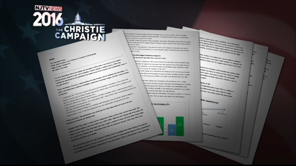 Memo to Christie Insiders Says Governor is Improving in GOP Polls, Favorability Rating