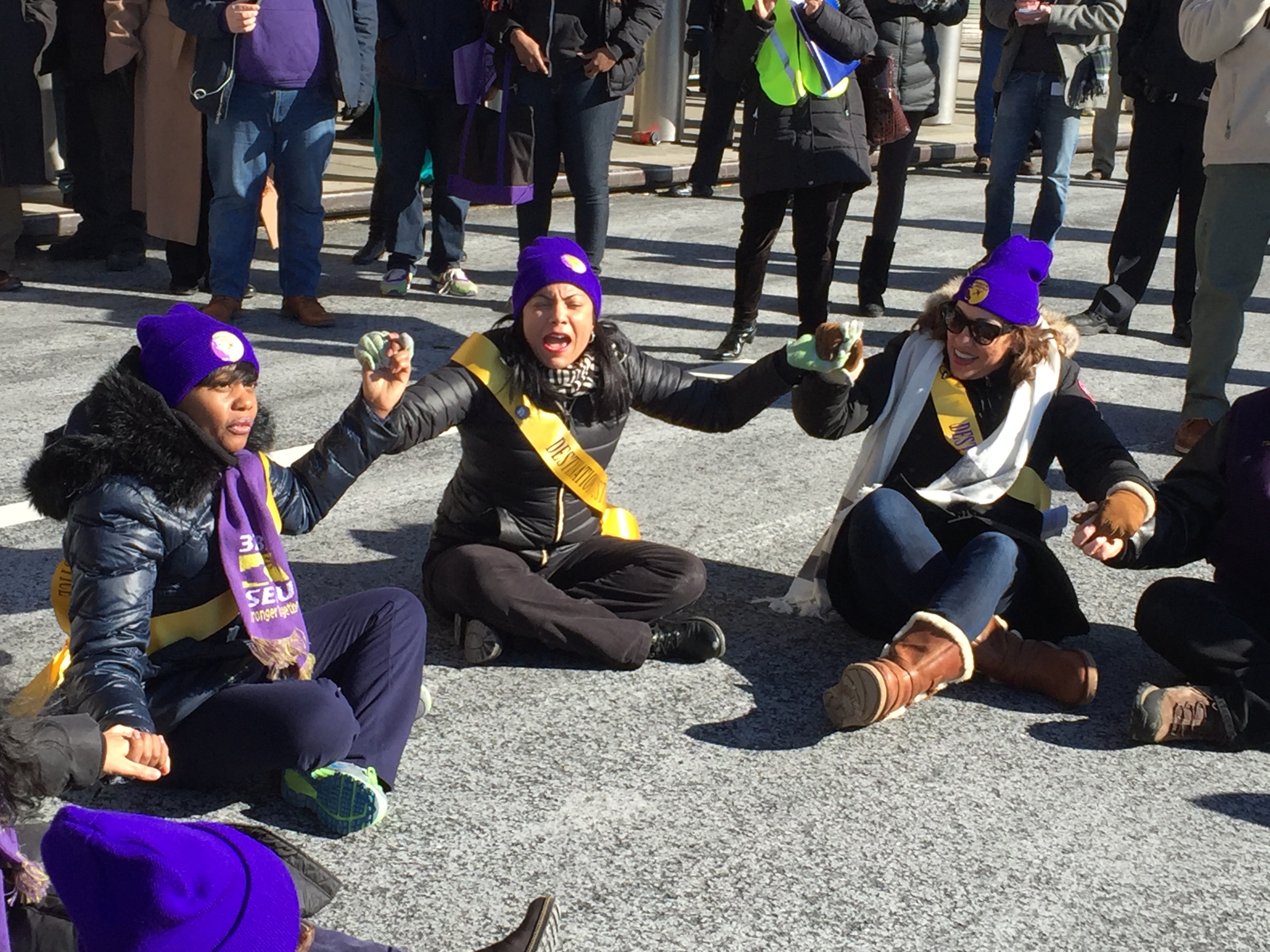 Workers Demonstrate, Several Arrested, at Newark Liberty Airport
