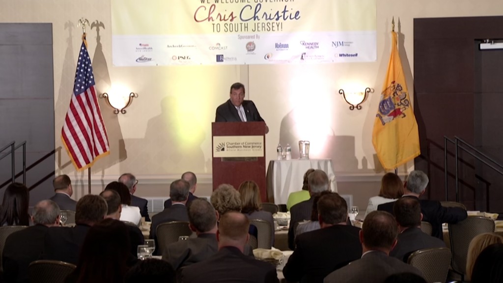 Christie Talks AC, Minimum Wage, Pensions to South Jersey Chamber