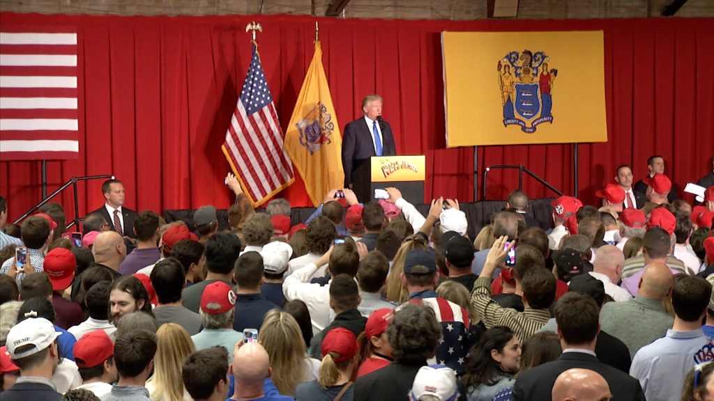 Trump, Christie Rally Supporters in Lawrenceville