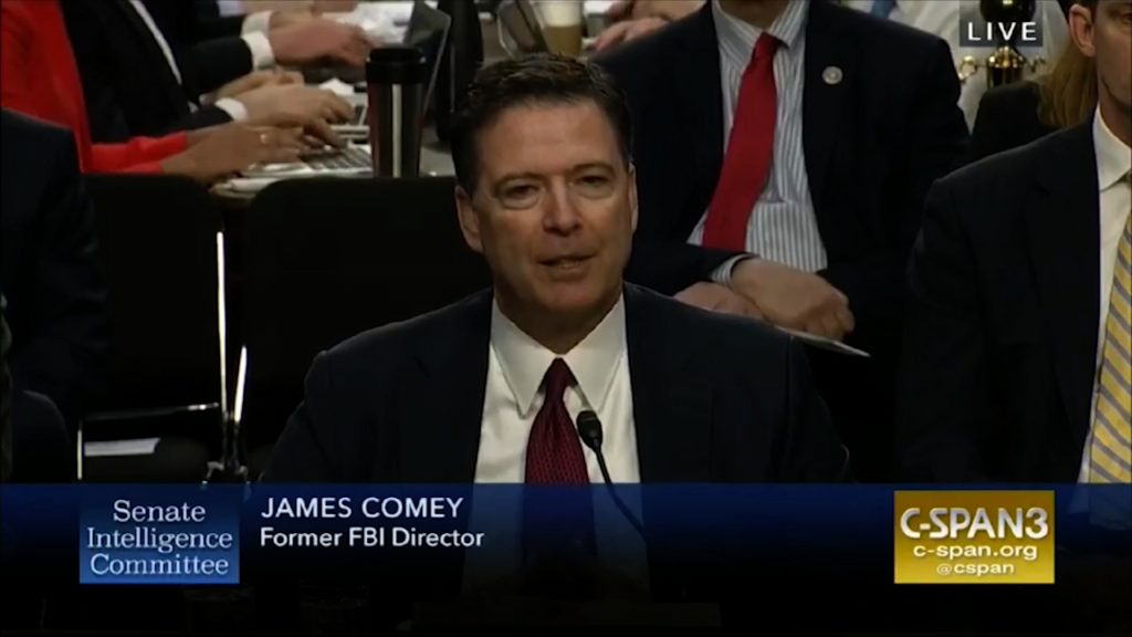 Former FBI Director Comey testifies in long-awaited hearing on the hill