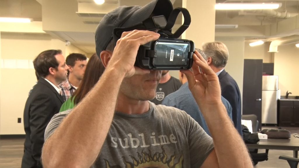 Pallone tours Fort Monmouth co-working space