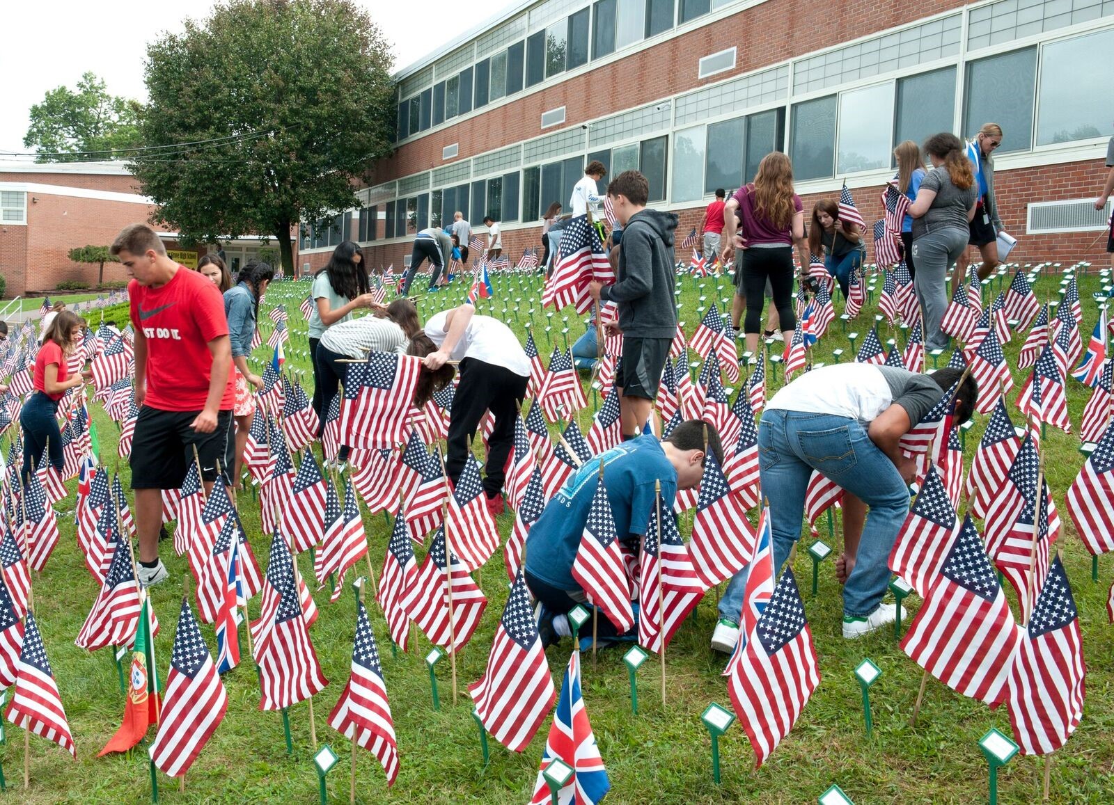 Cedar Grove High School students create 9/11 tribute on campus