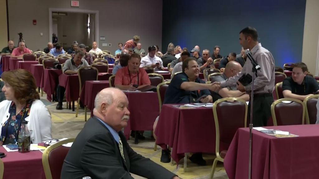Murphy misses firefighters’ confab amid talk of arbitration caps