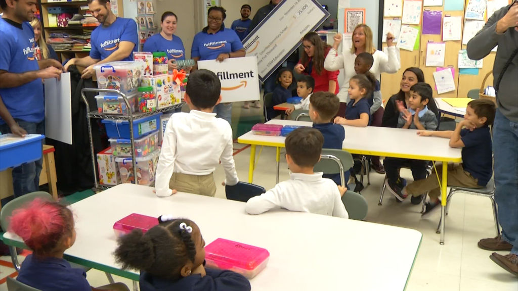 Amazon surprises students with gifts promoting STEM learning
