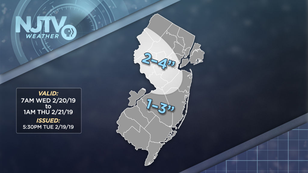 Wintry Wednesday expected for New Jersey