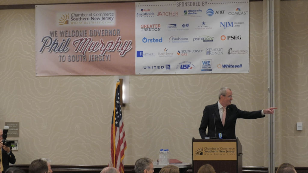 Governor addresses the business community of South Jersey