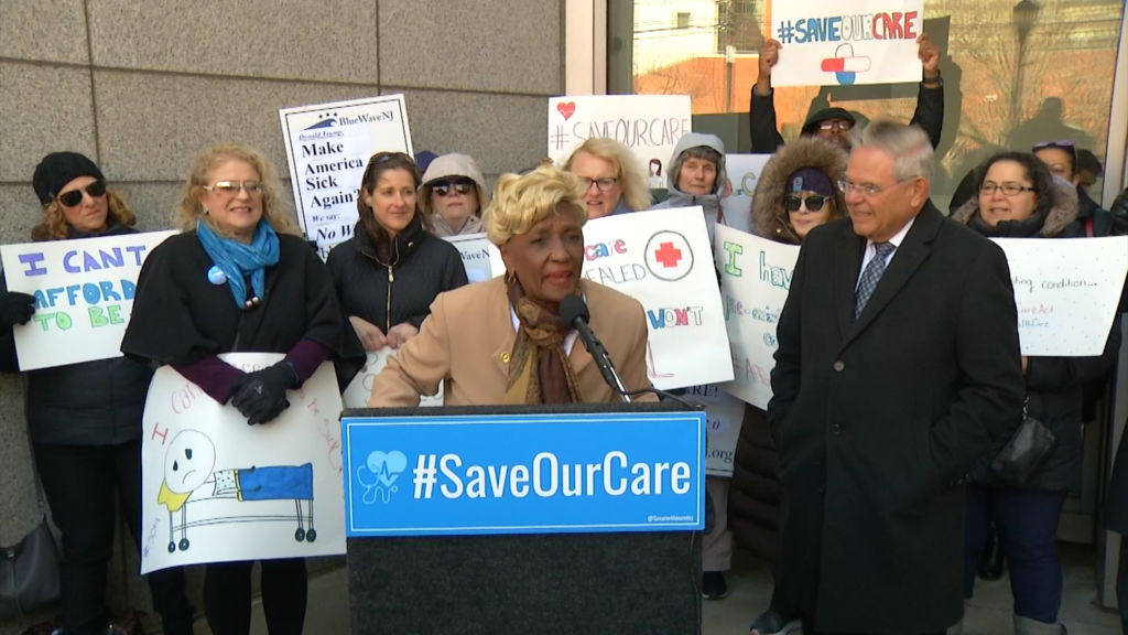 Menendez leads rally against Trump-backed lawsuit to overturn ACA