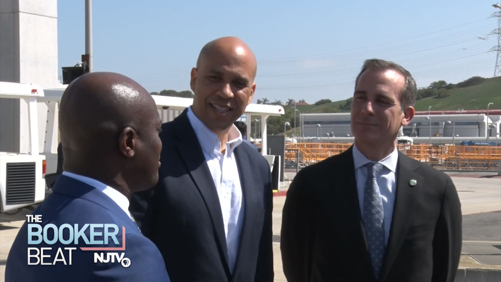 Booker, LA mayor talk environment but not endorsement