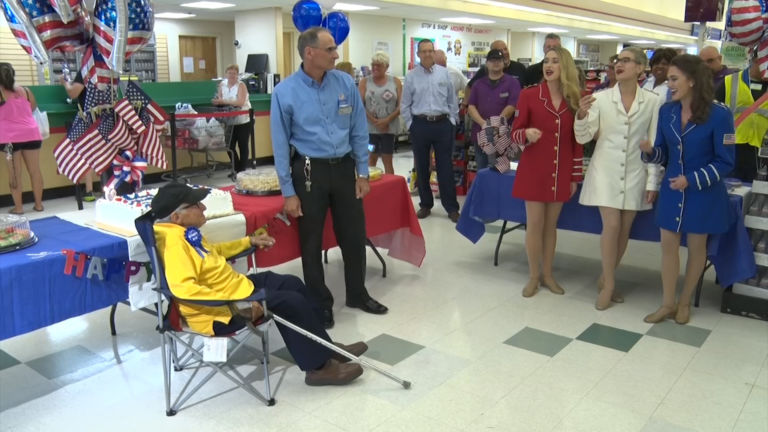 97-year-old veteran still hard at work at local grocery store
