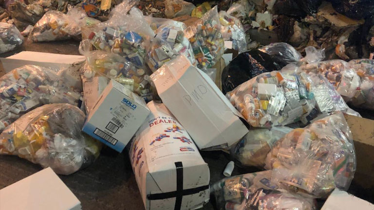 What happens to the prescription drugs collected on National Take Back Day?