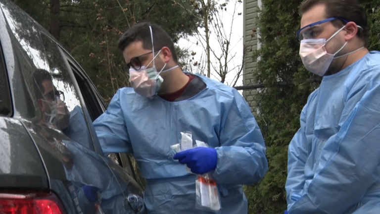 Patients take advantage of NJ’s first drive-thru COVID-19 test site