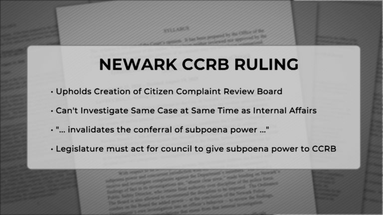 NJ Supreme Court strips Newark’s civilian complain review board of subpoena powers