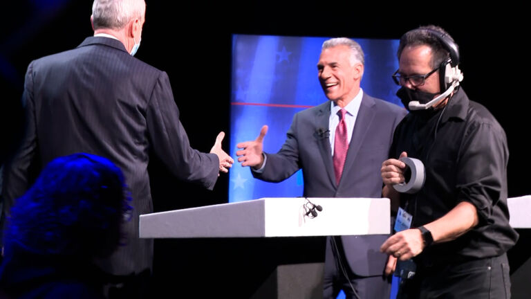 Gloves off in first NJ governor’s debate