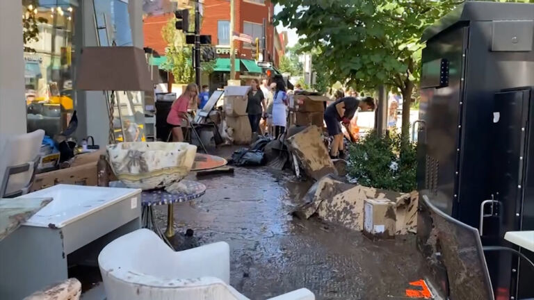 In Millburn, residents pitch in to help businesses with cleanup