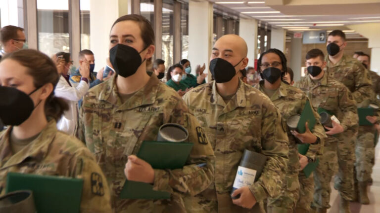 Military medical team leaves Newark hospital, cheered by grateful staff