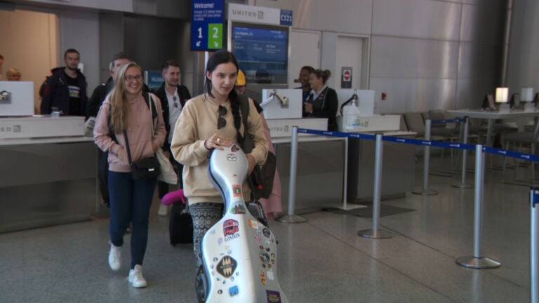 Emotional welcome for Ukrainian Freedom Orchestra at Newark airport