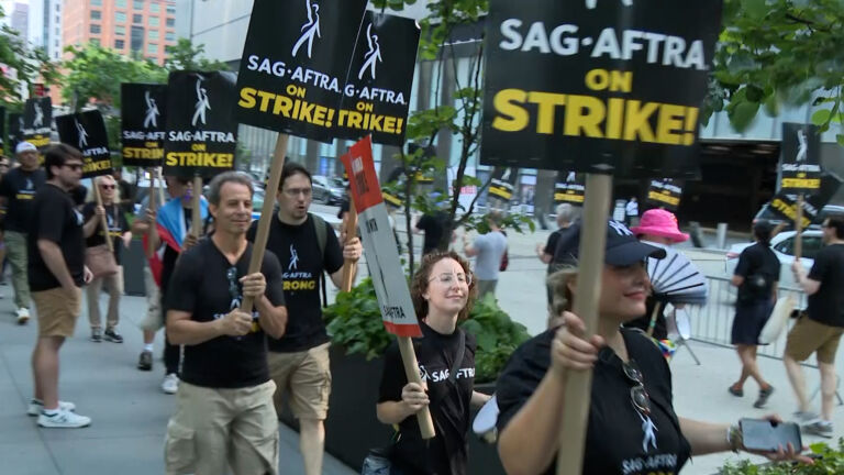 Actors and screenwriters stand in solidarity amid ongoing strikes