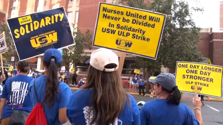 Union, hospital reps meet on Day 77 of RWJ nurses’ strike