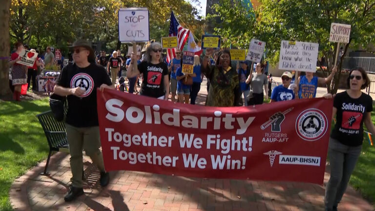 RWJ nurses strike hits day 63, students and faculty protest in solidarity
