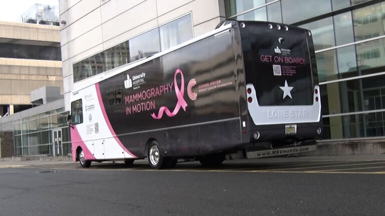 Mobile mammogram bus screens for breast cancer