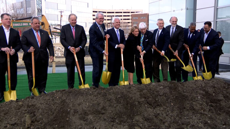 A hospital groundbreaking in Camden drew powerful guests