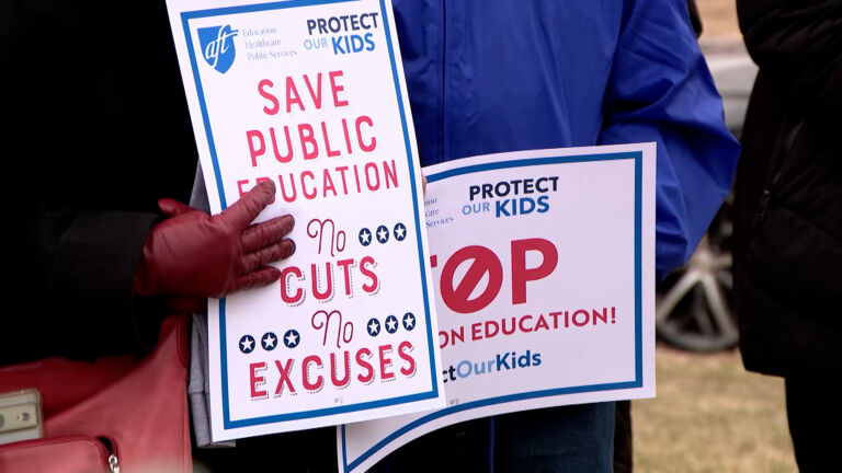 Newark protest: Federal cuts to education and health care would be devastating to kids