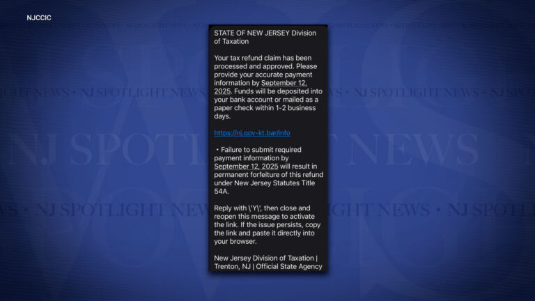 NJ warns of tax refund scam