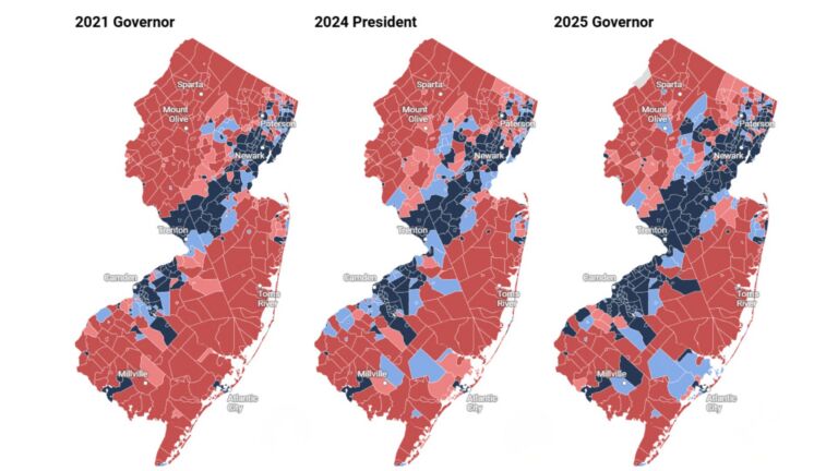 How municipalities voted for New Jersey governor