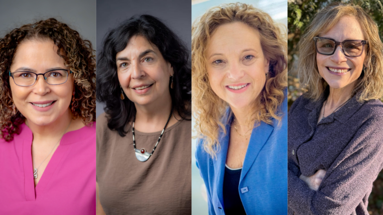 Dr. Stephanie Navarro Silvera, Dr. Amanda Birnbaum, Dr. Lisa Lieberman and Dr. Eva Goldfarb pose for individual portraits in a composite image.
