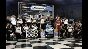 Flores poses with the No. 22 Team Penske XFINITY Series team in Victory Lane at Bristol Motor Speedway. Photo Courtesy of Ryan Flores.